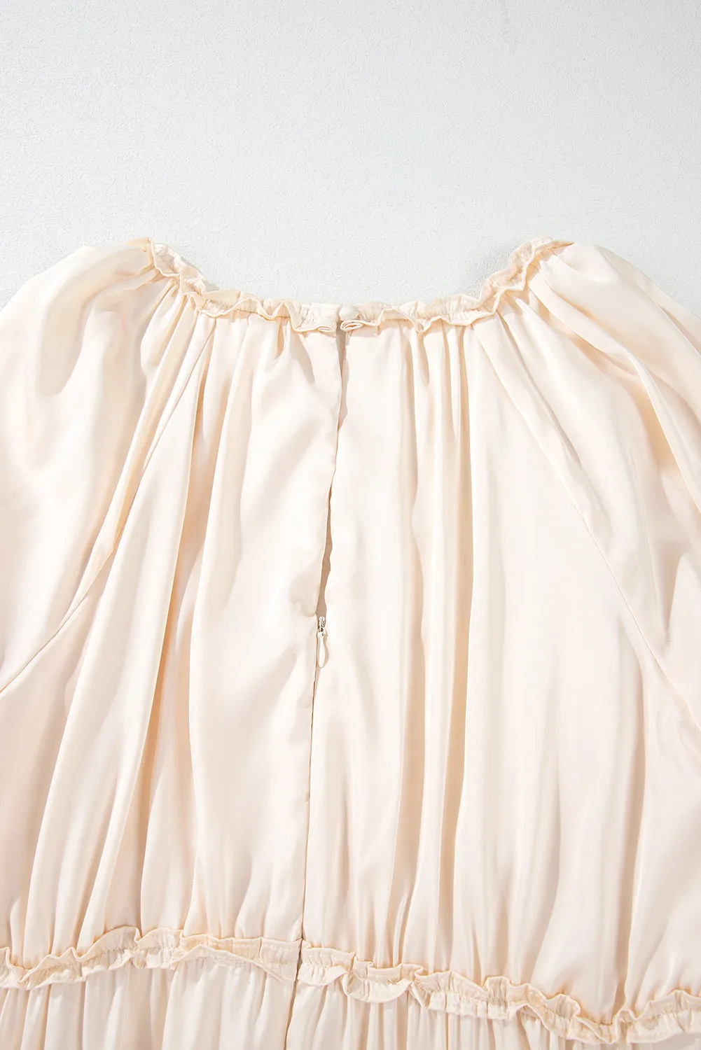 Puff Sleeve Loose Fit Tiered Ruffle Mini Dress