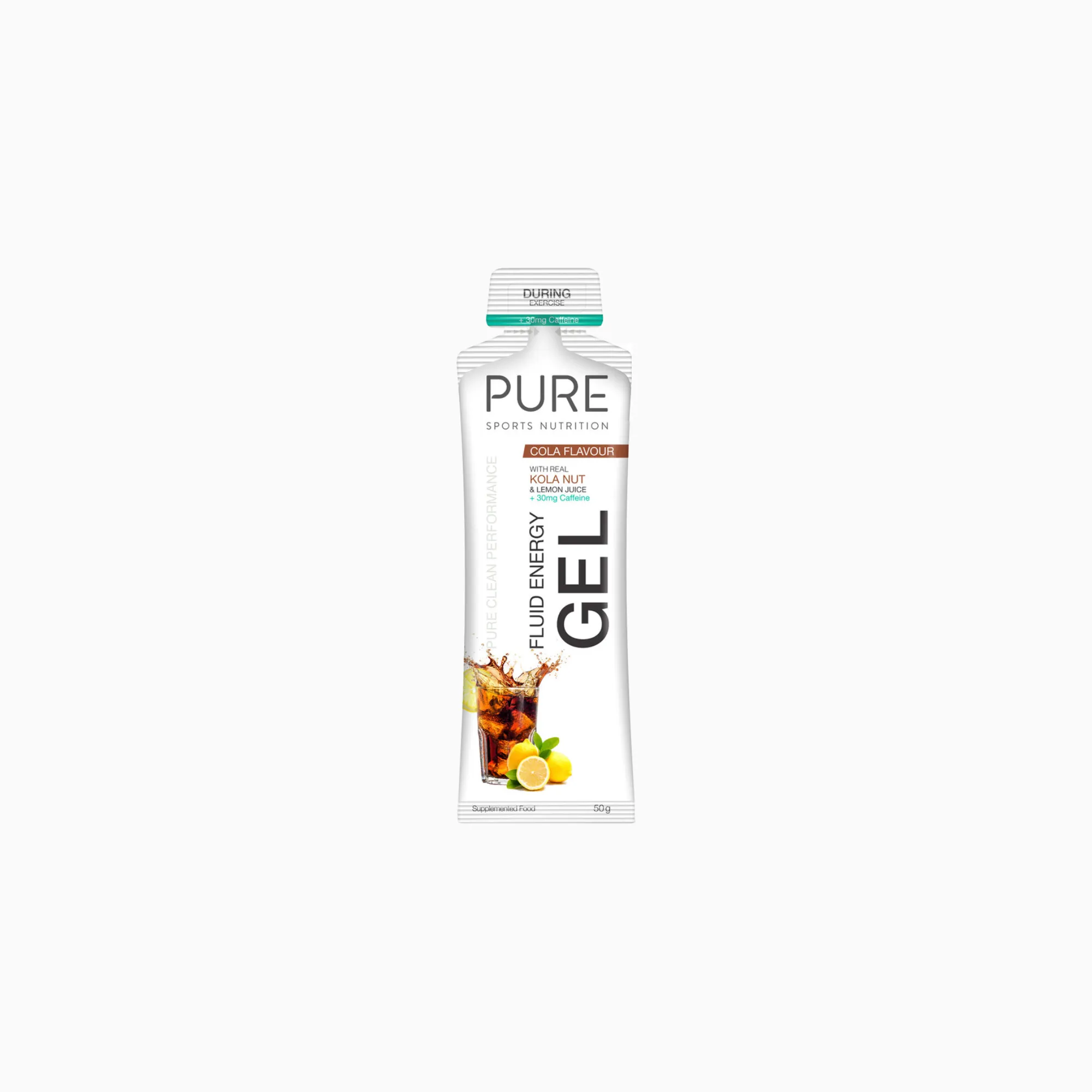 PURE Sports Nutrition Fluid Energy Gel 50g - Cola   Caffeine (Single Serving)