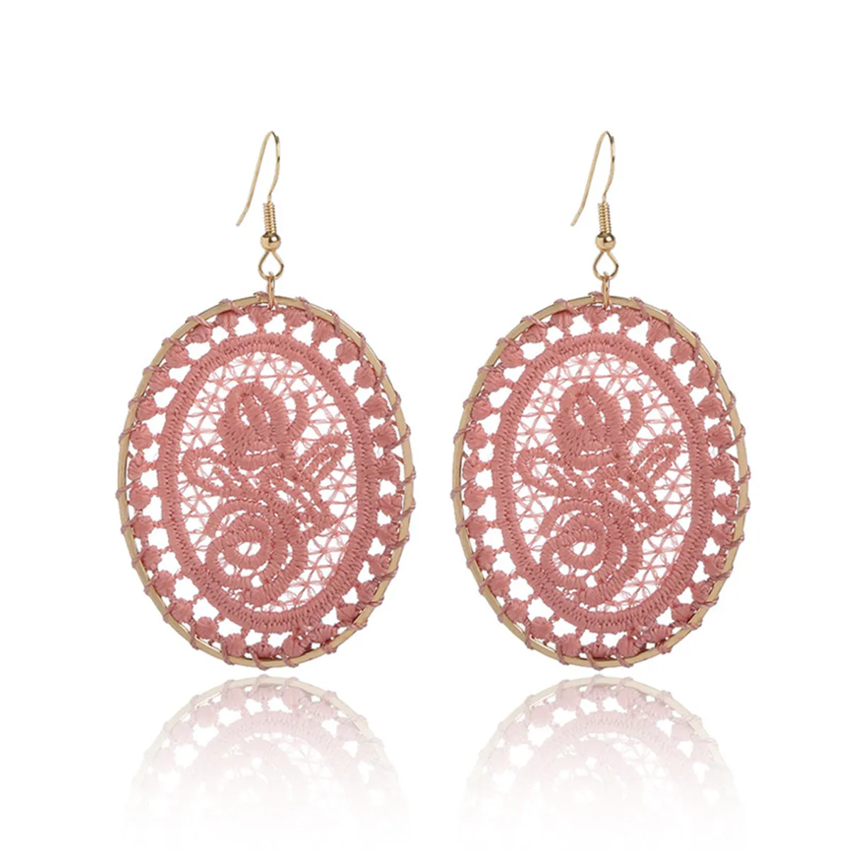 Purple Polyster & 18K Gold-Plated Botanical Oval Drop Earrings