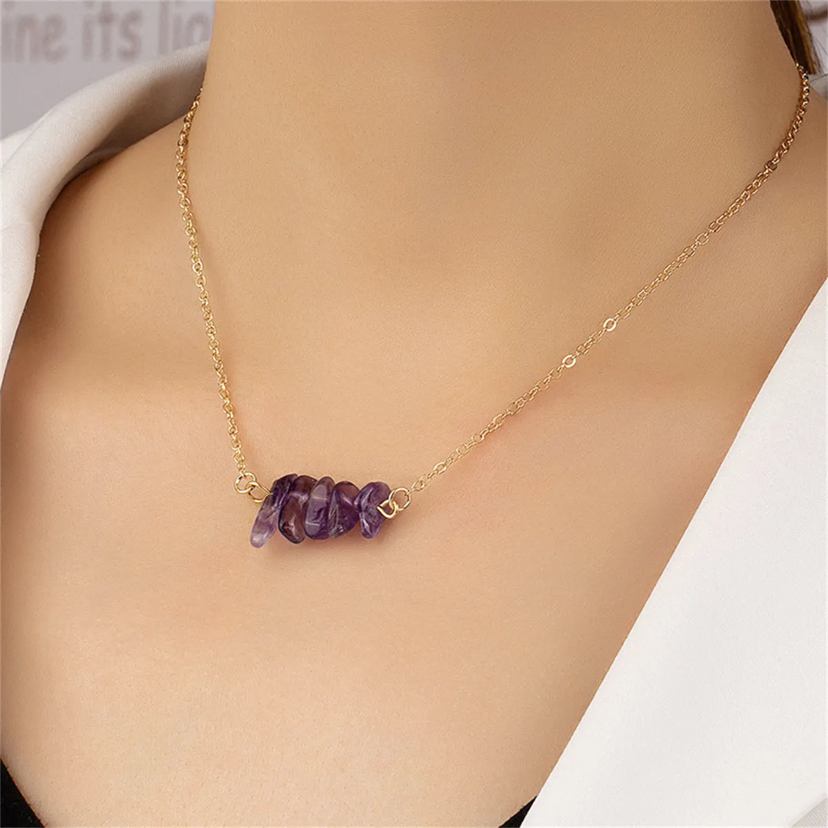 Purple Resin & 18K Gold-Plated Pendant Necklace