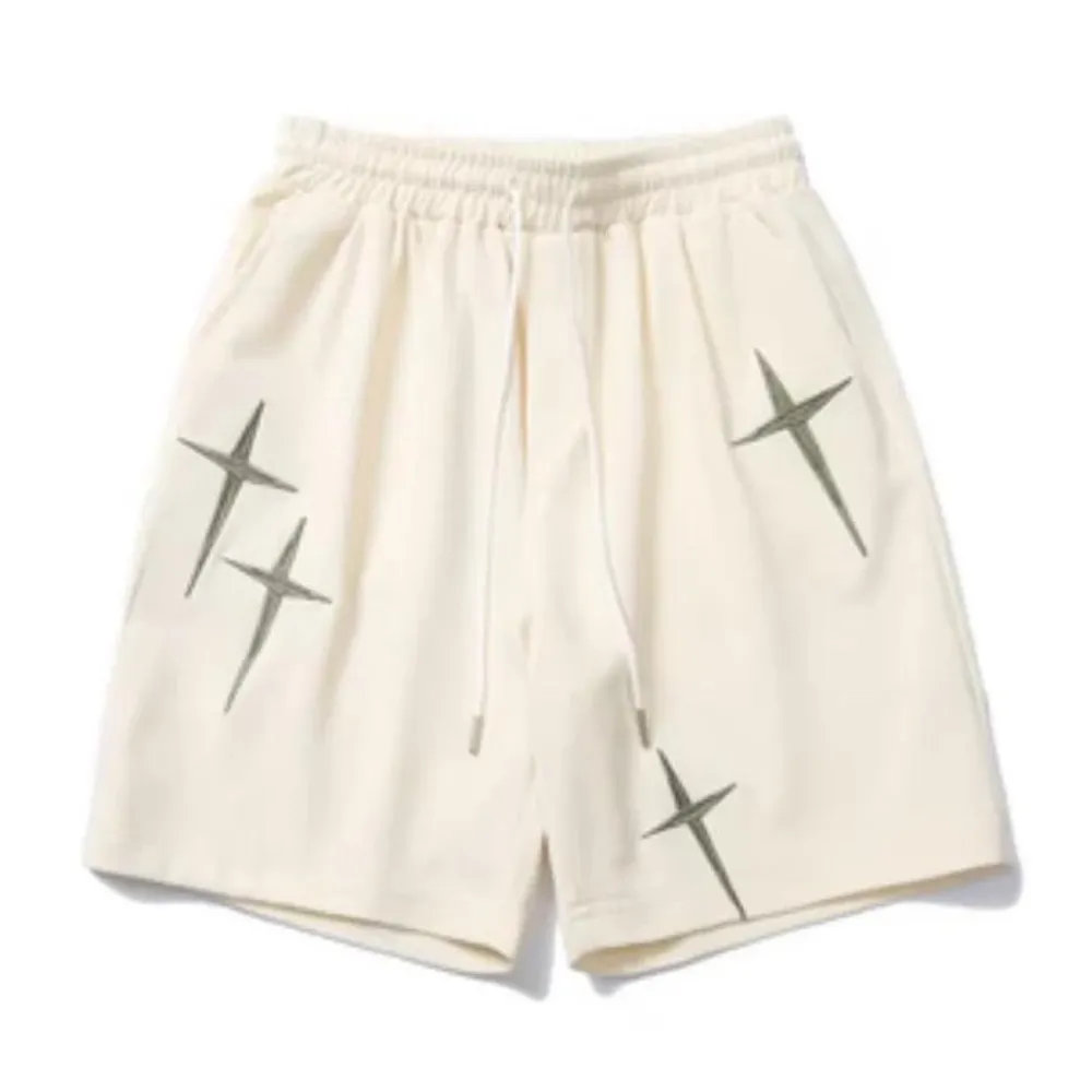"Casual Star Embroidery Drawstring" Shorts