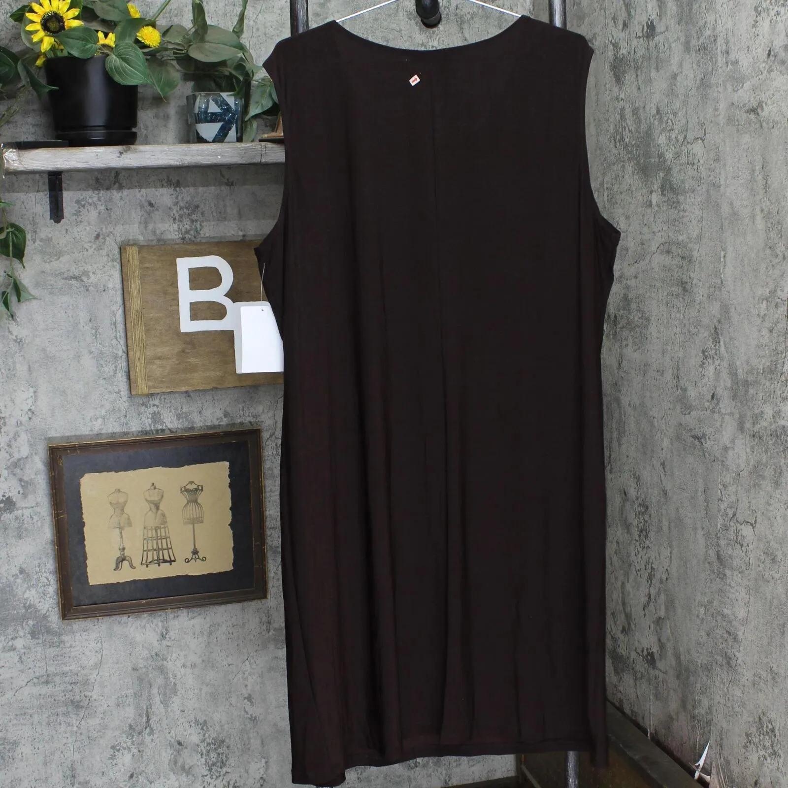 R&m Richards Womens Knit Plus Size Puff-Print Dress 7503W Brown 22W