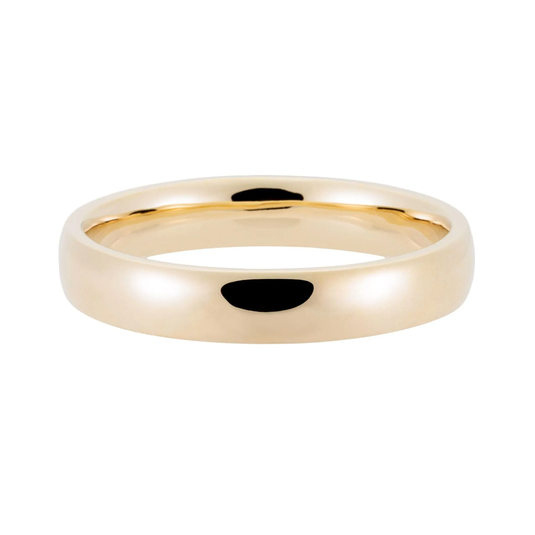 Ready To Ship - 4mm Classic Domed Wedding Band (Size 4.75, 18K Yellow Gold)
