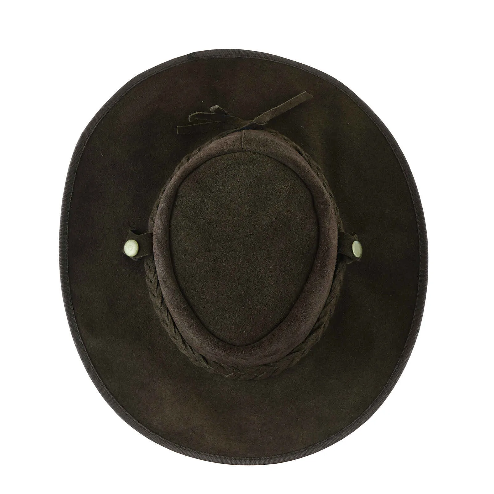 Real Suede Dark Brown Aussie Style Western Outback Bush Hat