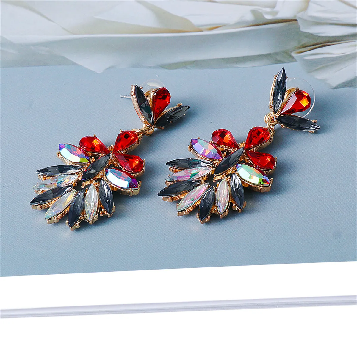 Red Crystal & 18K Gold-Plated Botany Drop Earrings