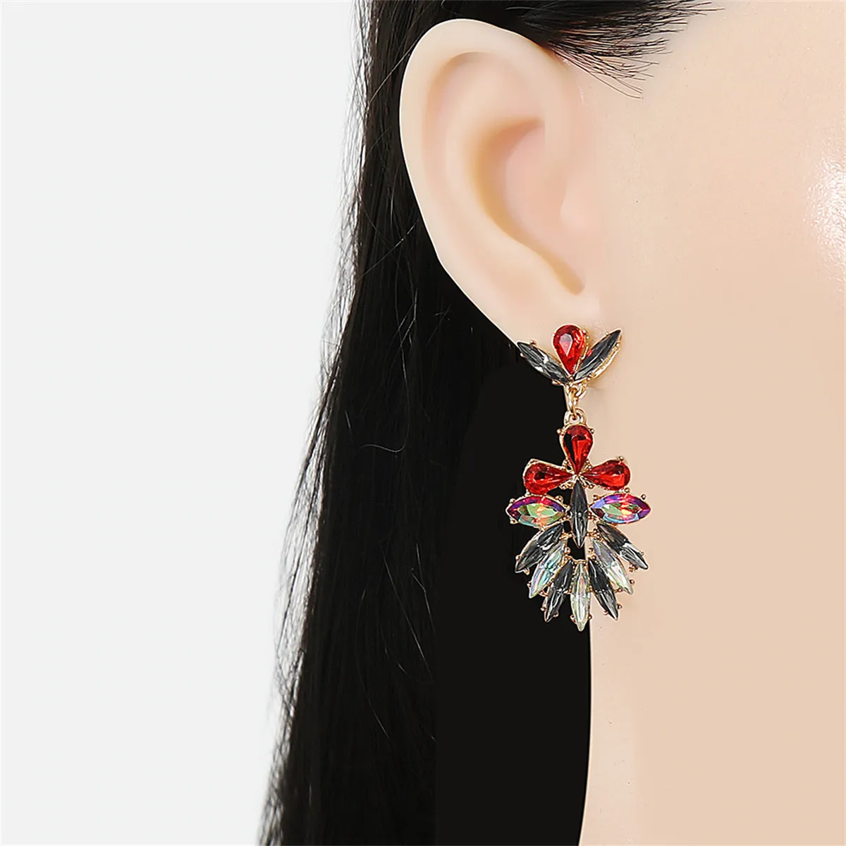 Red Crystal & 18K Gold-Plated Botany Drop Earrings