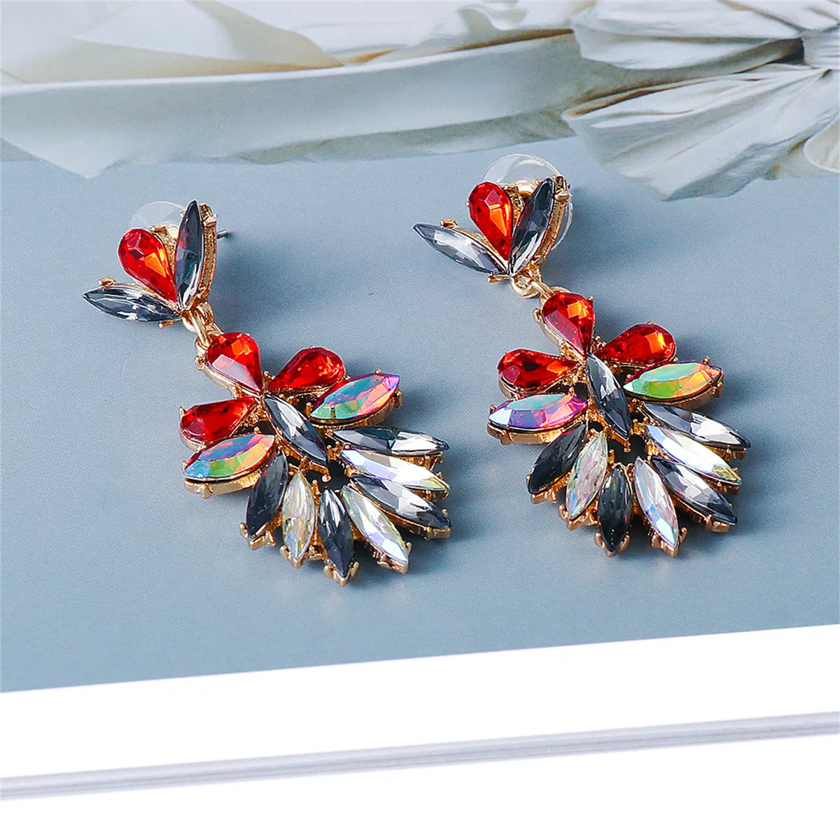 Red Crystal & 18K Gold-Plated Botany Drop Earrings