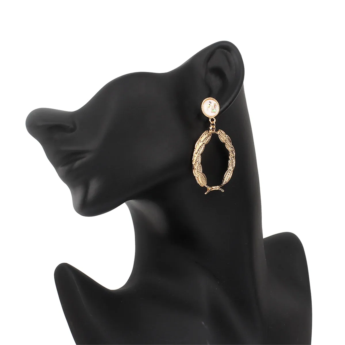 Resin & 18K Gold-Plated Leaf Drop Earrings