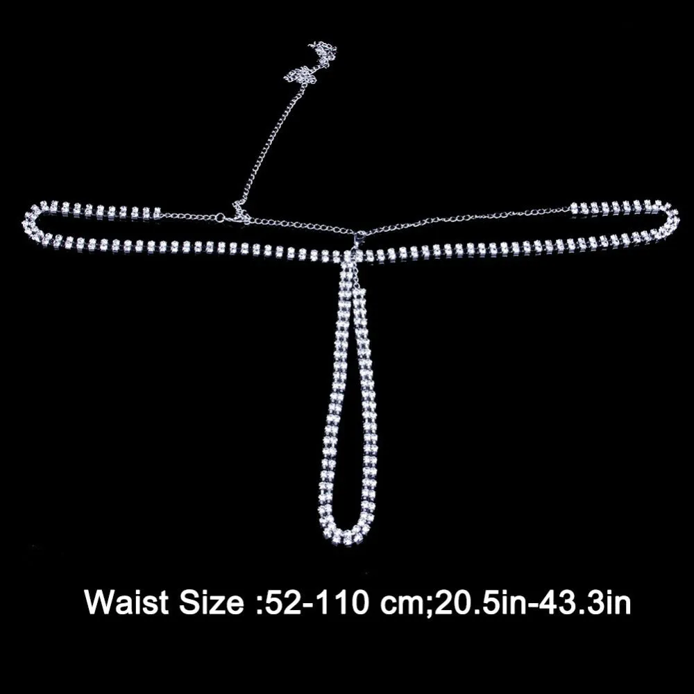 Rhinestone Thong Body Chain Ladies
