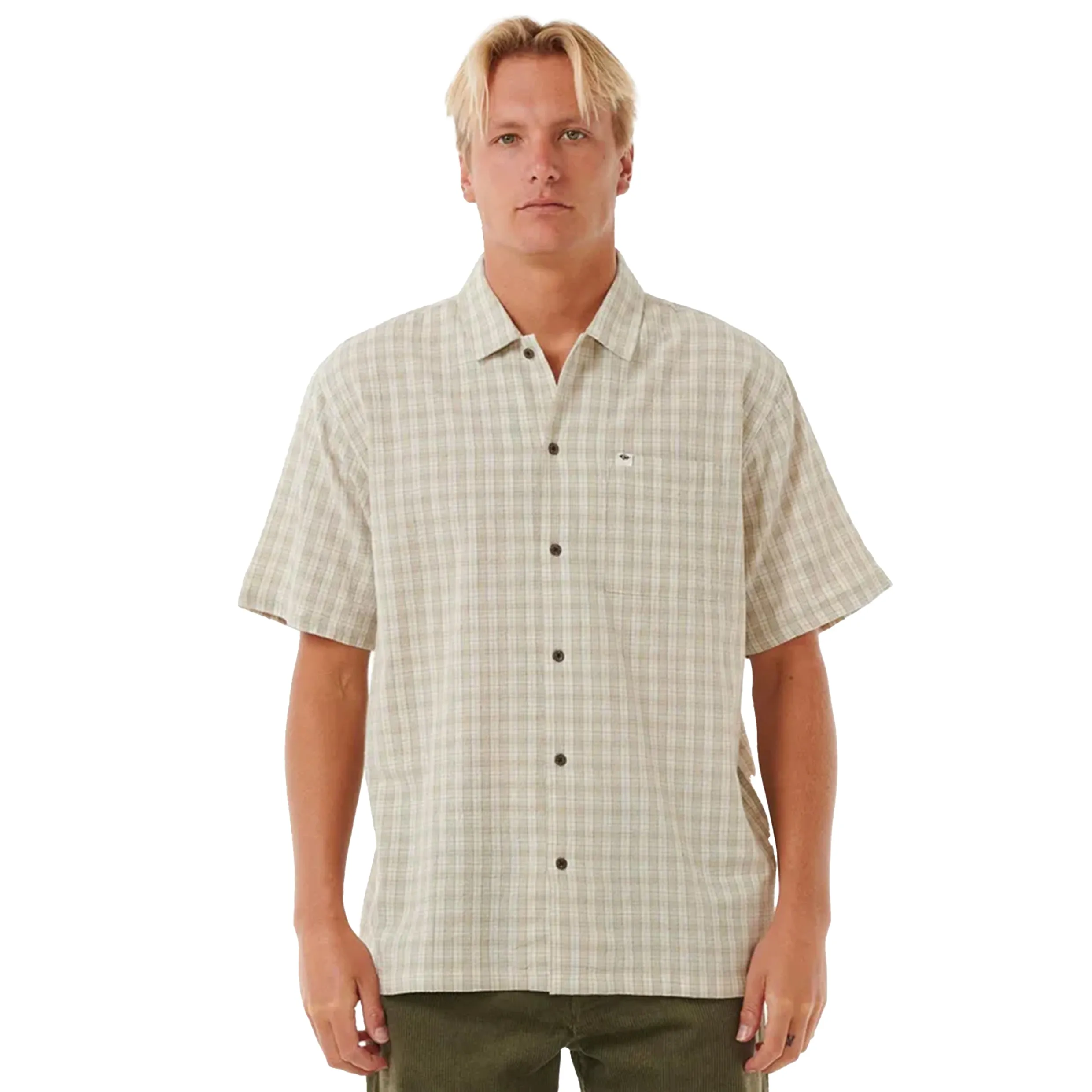 RIP CURL CLASSIC SURF CHECK SHIRT BONE