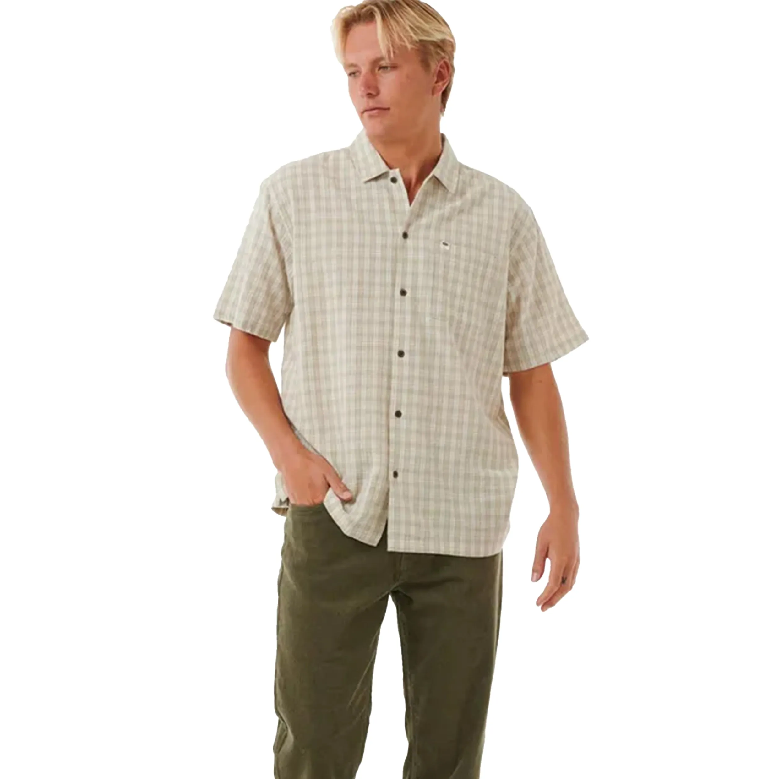 RIP CURL CLASSIC SURF CHECK SHIRT BONE