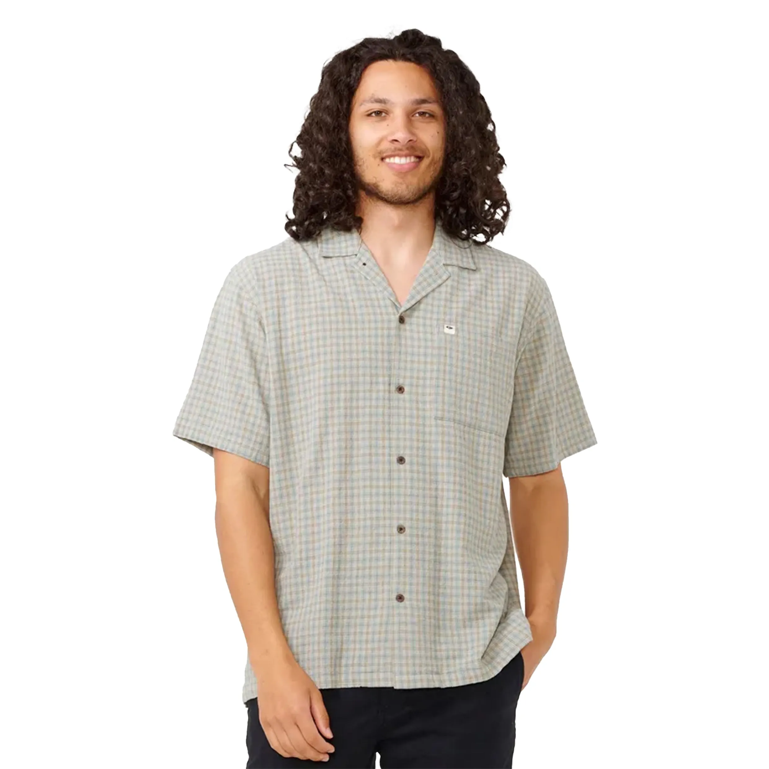 RIP CURL CLASSIC SURF CHECK SHIRT MINERAL BLUE