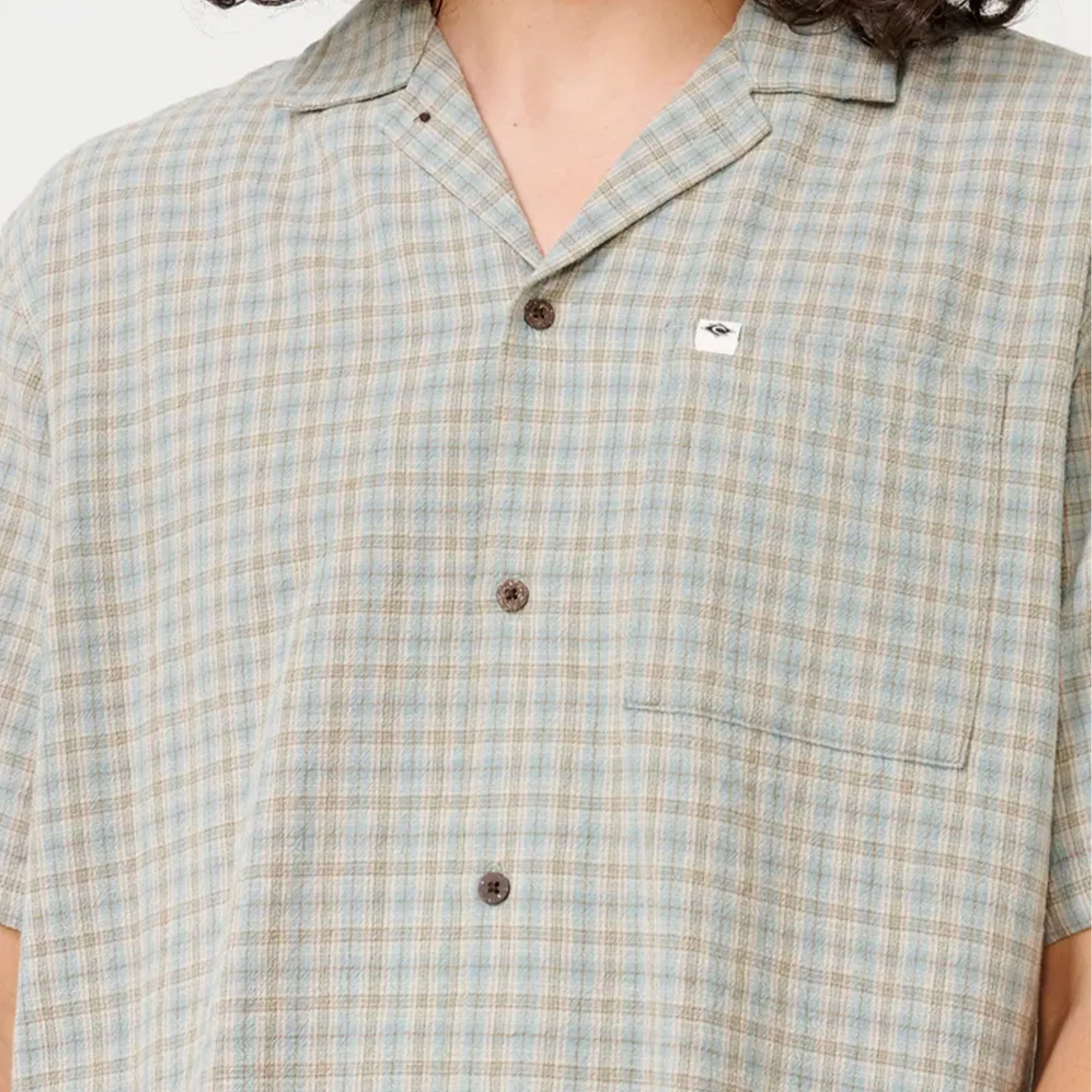 RIP CURL CLASSIC SURF CHECK SHIRT MINERAL BLUE