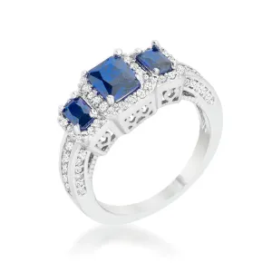 Rita Three Stone Sapphire Radiant CZ Ring | 4.5ct