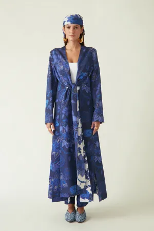 Rockefeller Holidays I  Kelang Reversible Printed Jacket Modal Satin White/Navy Java collection 7JV-47