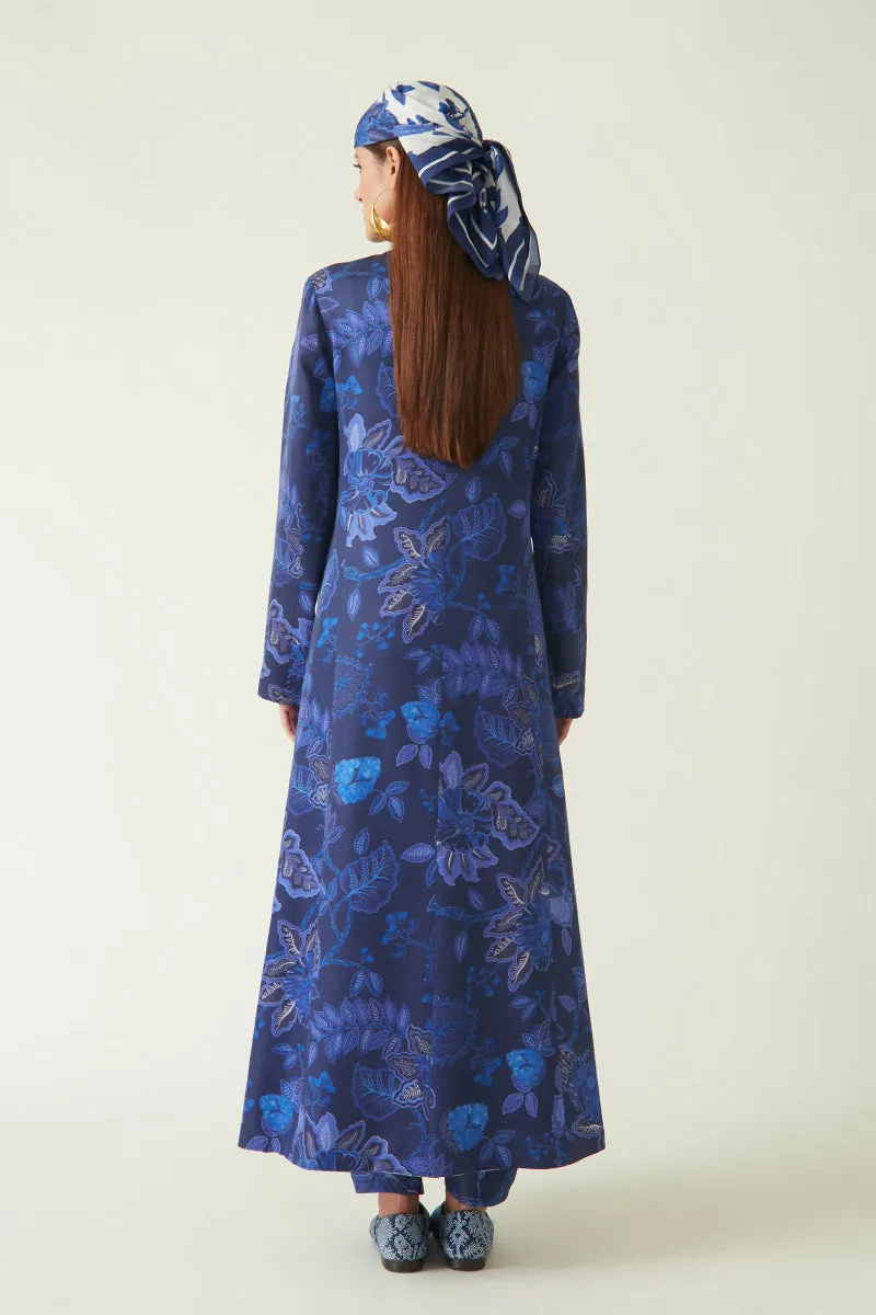 Rockefeller Holidays I  Kelang Reversible Printed Jacket Modal Satin White/Navy Java collection 7JV-47