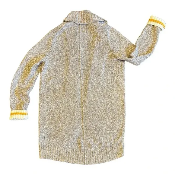 Roots Cotton Cabin Long Cardigan Tan Light Brown Twee Preppy Mod Retro Neutral