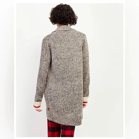 Roots Cotton Cabin Long Cardigan Tan Light Brown Twee Preppy Mod Retro Neutral