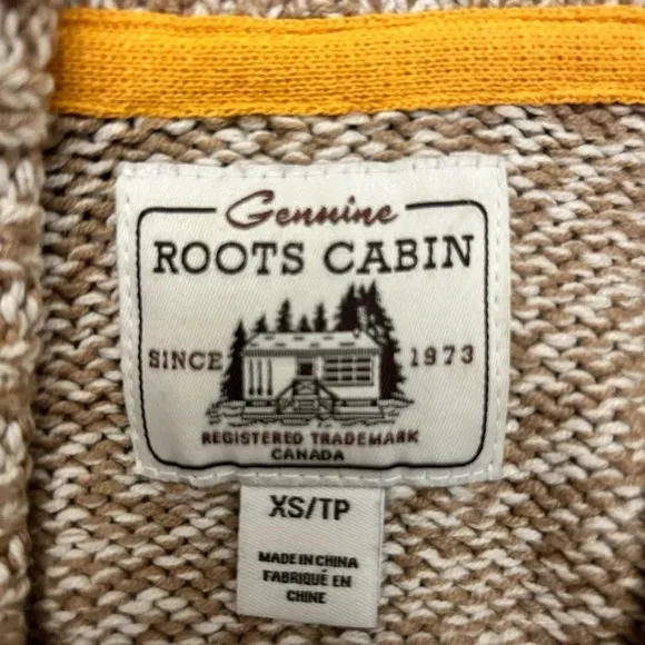 Roots Cotton Cabin Long Cardigan Tan Light Brown Twee Preppy Mod Retro Neutral