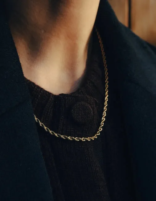 Rope Twist Chain Necklace  - Gold