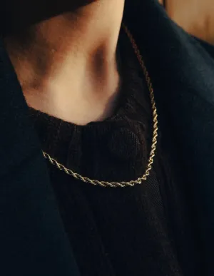 Rope Twist Chain Necklace  - Gold