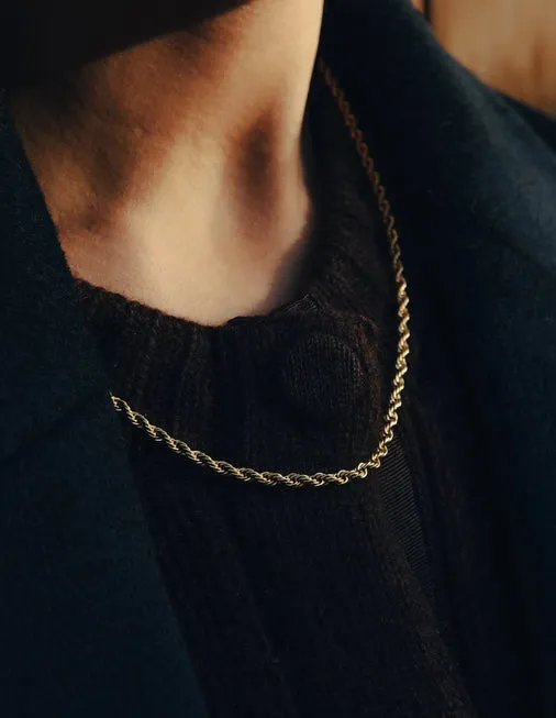 Rope Twist Chain Necklace  - Gold