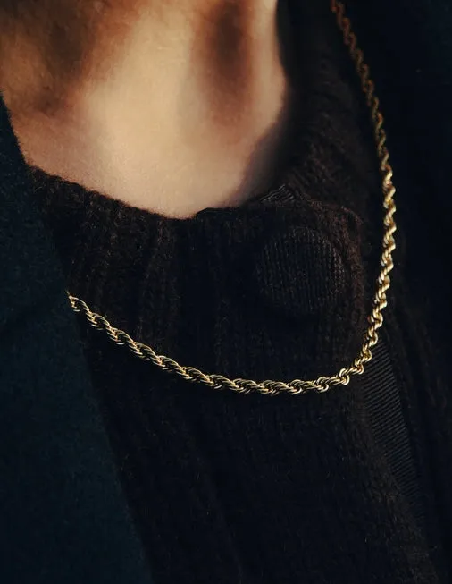 Rope Twist Chain Necklace  - Gold