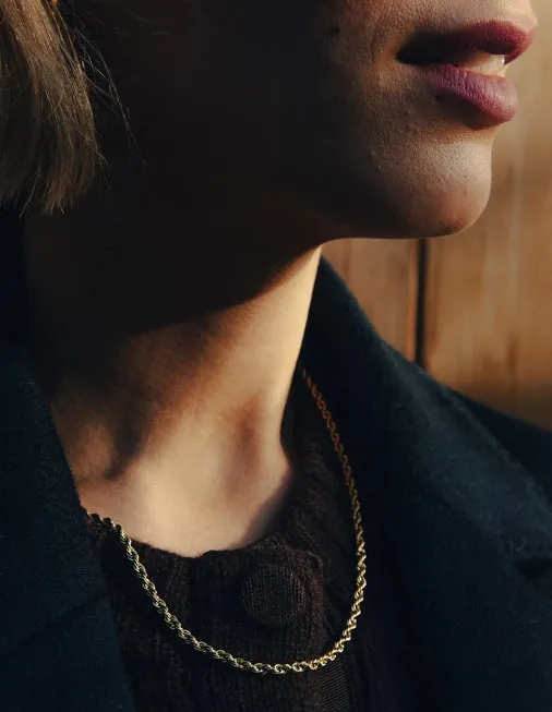 Rope Twist Chain Necklace  - Gold