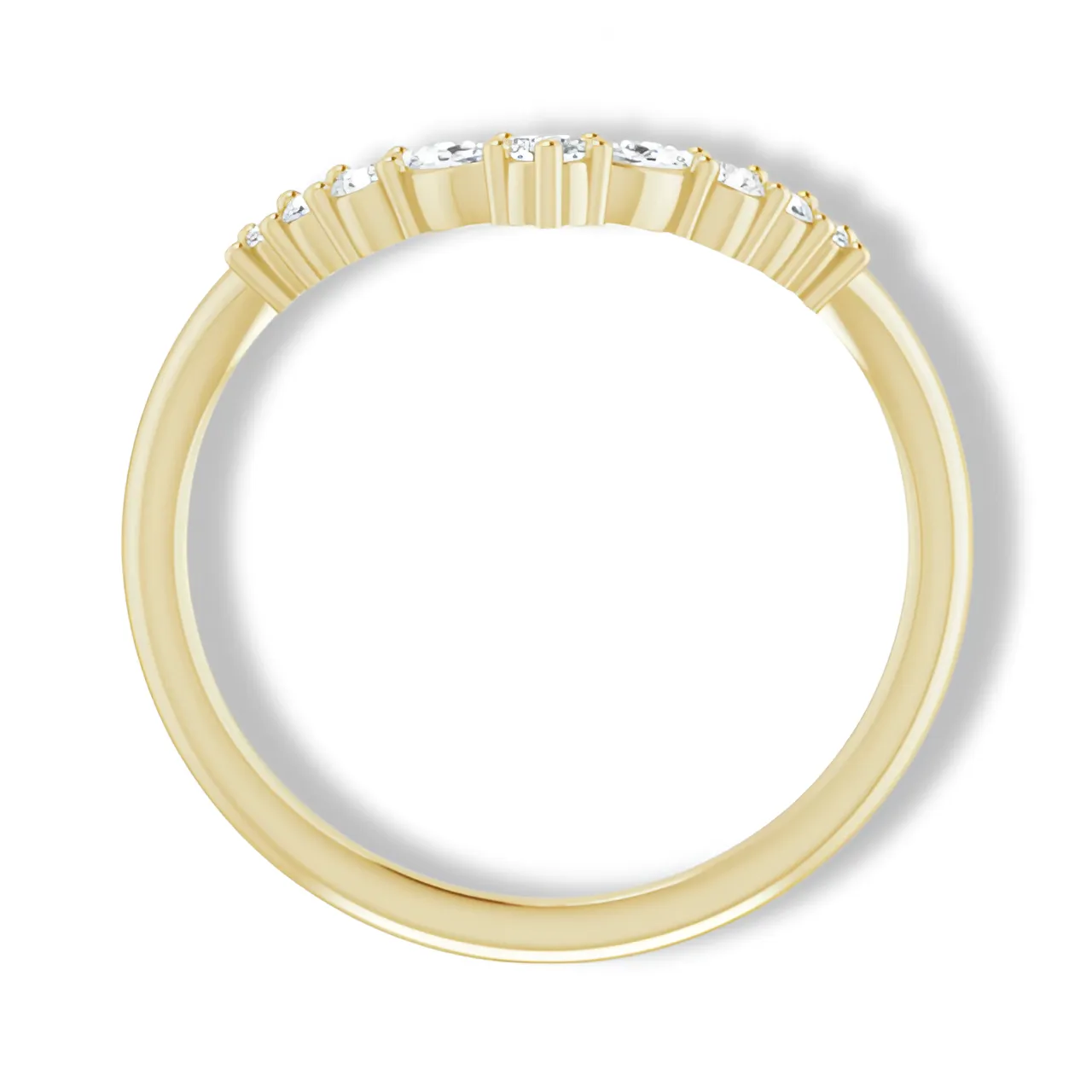 Round And Marquise Diamond Curved Band