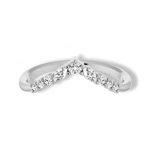 Round And Marquise Diamond Curved Band