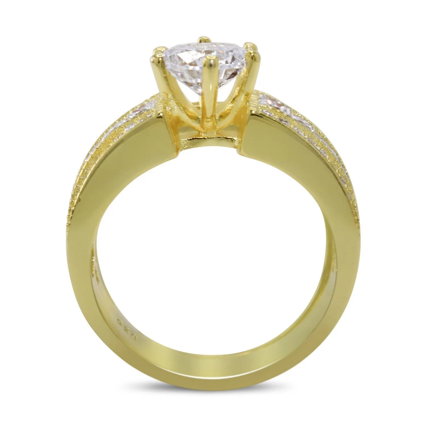 Round Cubic Zirconia Wedding Ring Set