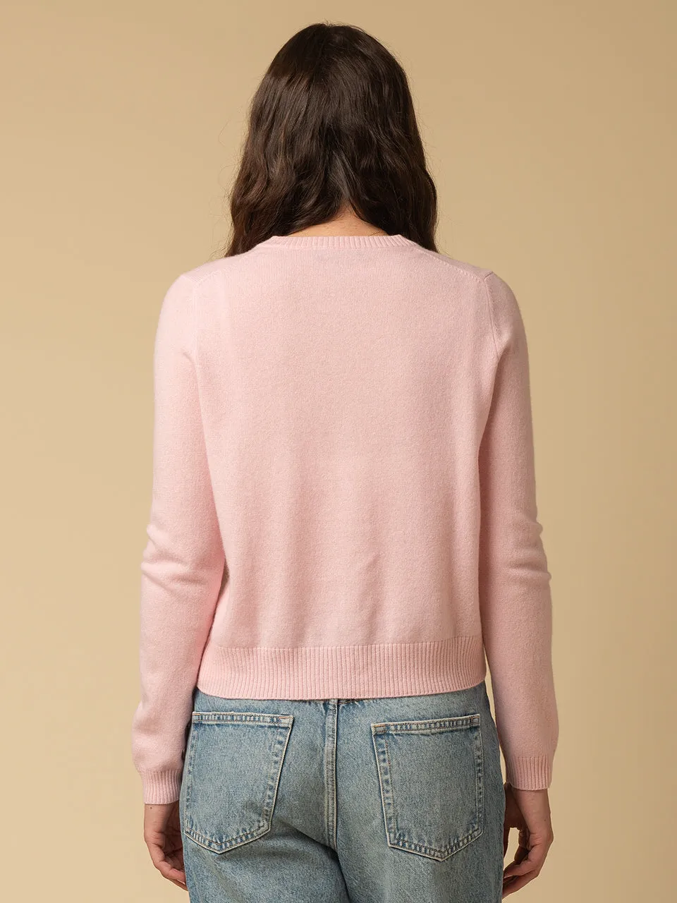 Round Neck Cardigan_Pink Blush