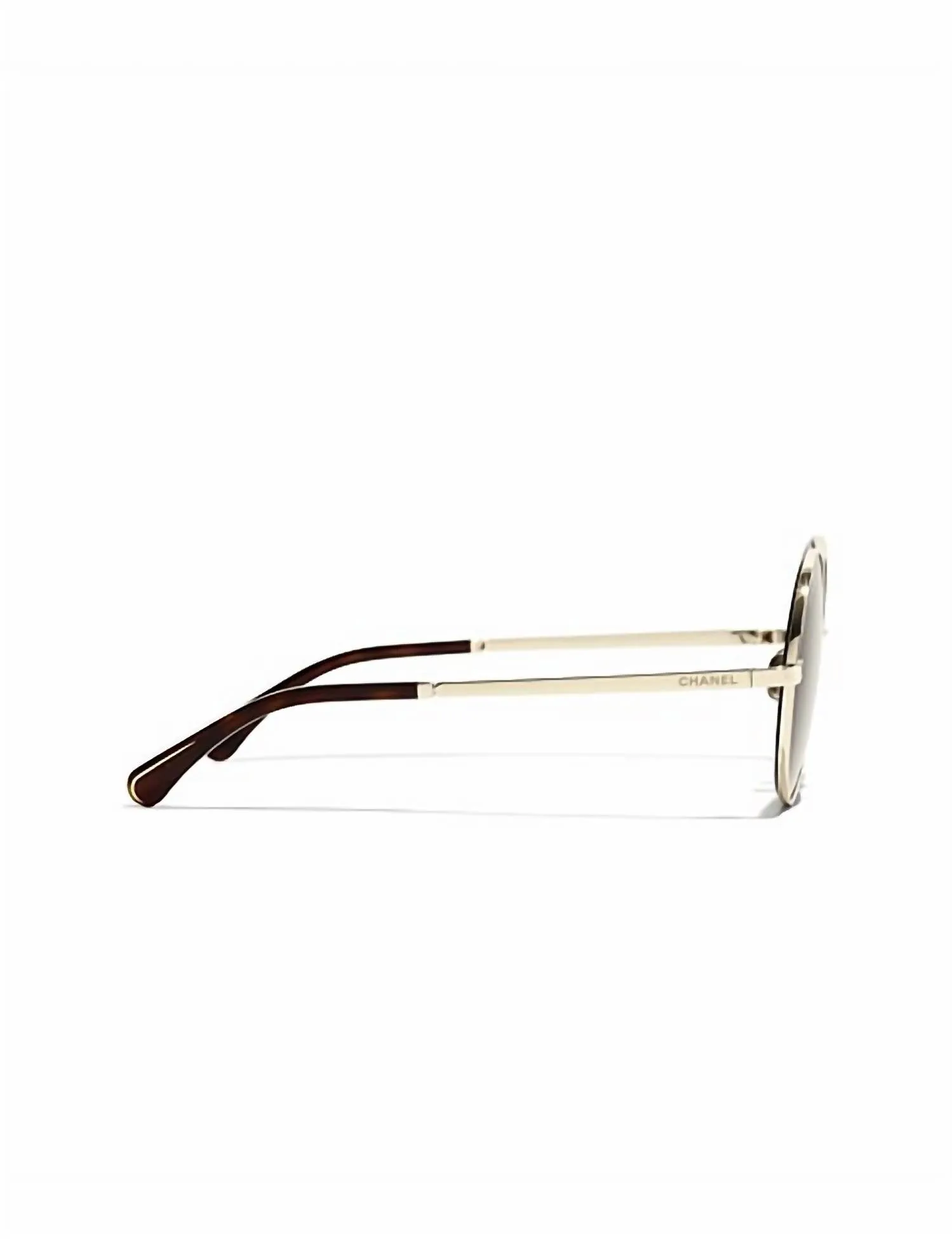 Round Non Polarized Sunglasses 4268 C395 - 3 - 54 In Gold/brown