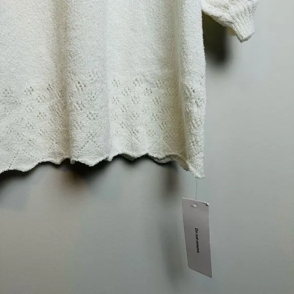 RUMORED Anthropologie Vermont Sweater Dress White Mini Dress Grad Spring Y2K NWT