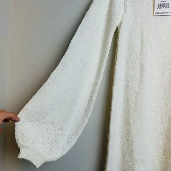 RUMORED Anthropologie Vermont Sweater Dress White Mini Dress Grad Spring Y2K NWT