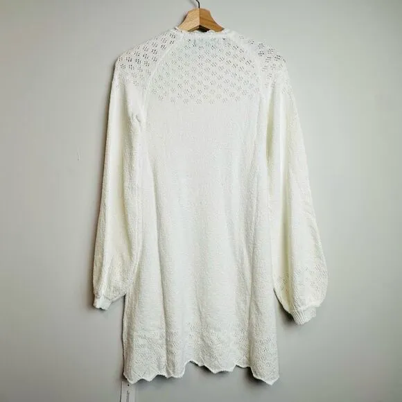 RUMORED Anthropologie Vermont Sweater Dress White Mini Dress Grad Spring Y2K NWT