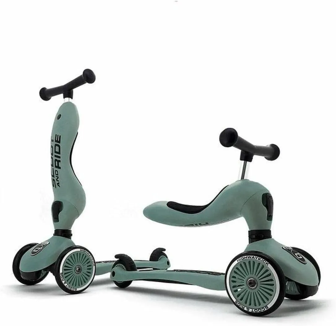 Scoot & Ride - Highwaykick 1 Children Adjustable Seated or Standing 2-in-1 Scooter Including Safety Pad for Tip Prevention - for Ages 1-5