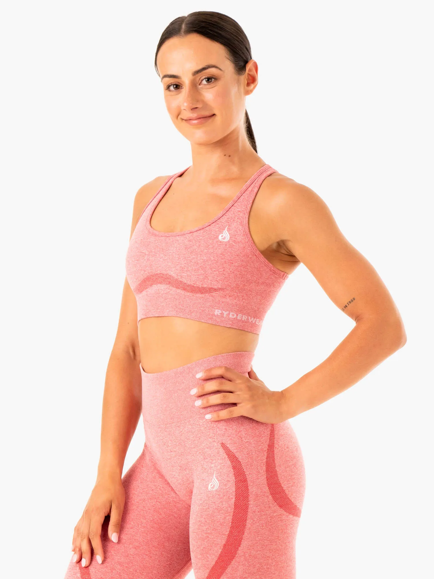 Sculpt Seamless Racer Back Sports Bra - Pink Marl