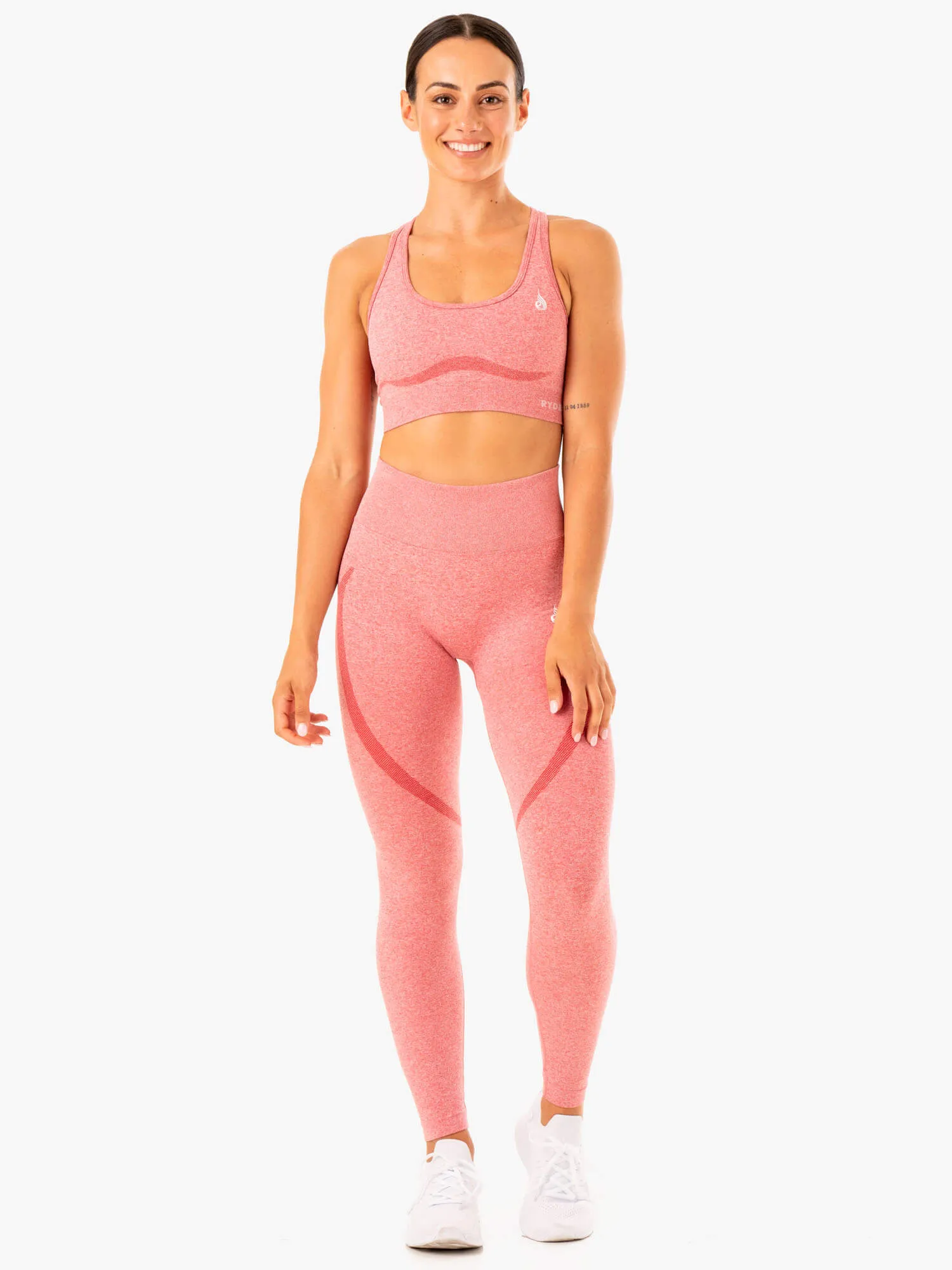 Sculpt Seamless Racer Back Sports Bra - Pink Marl