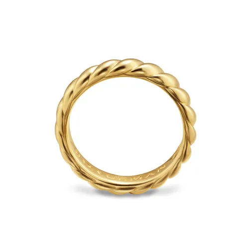 Sculpted Cable Band Ring in 18K Yellow Gold, 5mm, Size 8