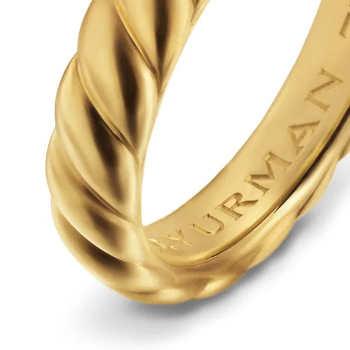 Sculpted Cable Band Ring in 18K Yellow Gold, 5mm, Size 8