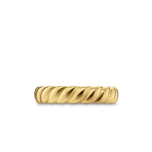 Sculpted Cable Band Ring in 18K Yellow Gold, 5mm, Size 8