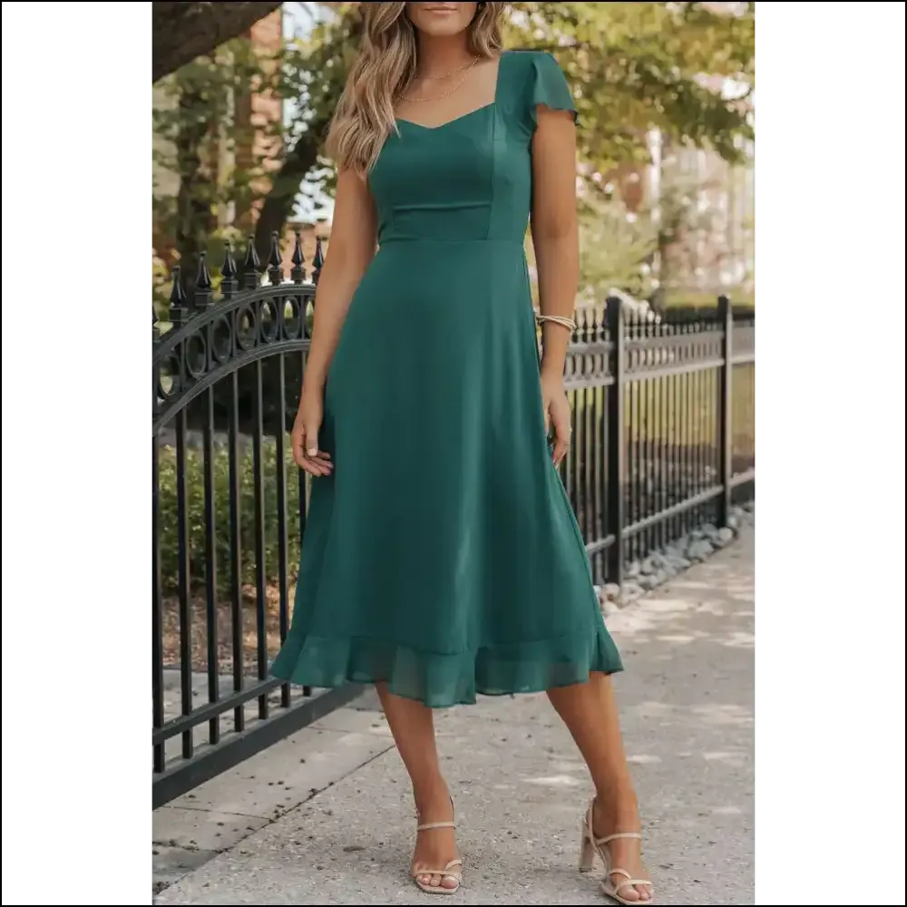 Sea Green Shirred Midi Dress: Mermaid , Drowning in Style at Needful Things 🧜‍♀️