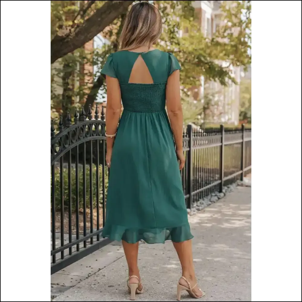 Sea Green Shirred Midi Dress: Mermaid , Drowning in Style at Needful Things 🧜‍♀️
