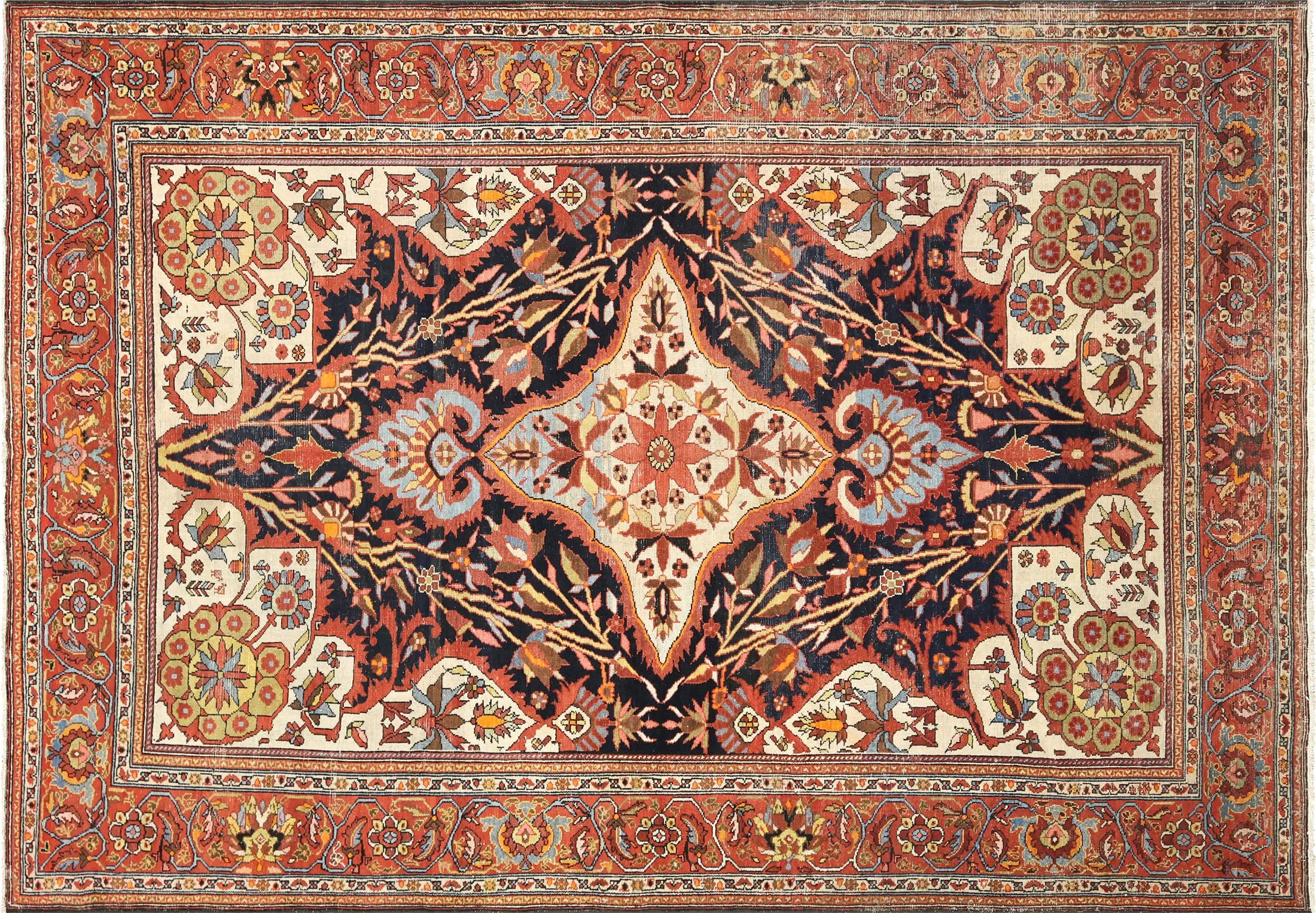 Semi Antique Persian Melayer Rug - 6'11" x 10'
