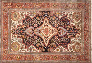 Semi Antique Persian Melayer Rug - 6'11" x 10'