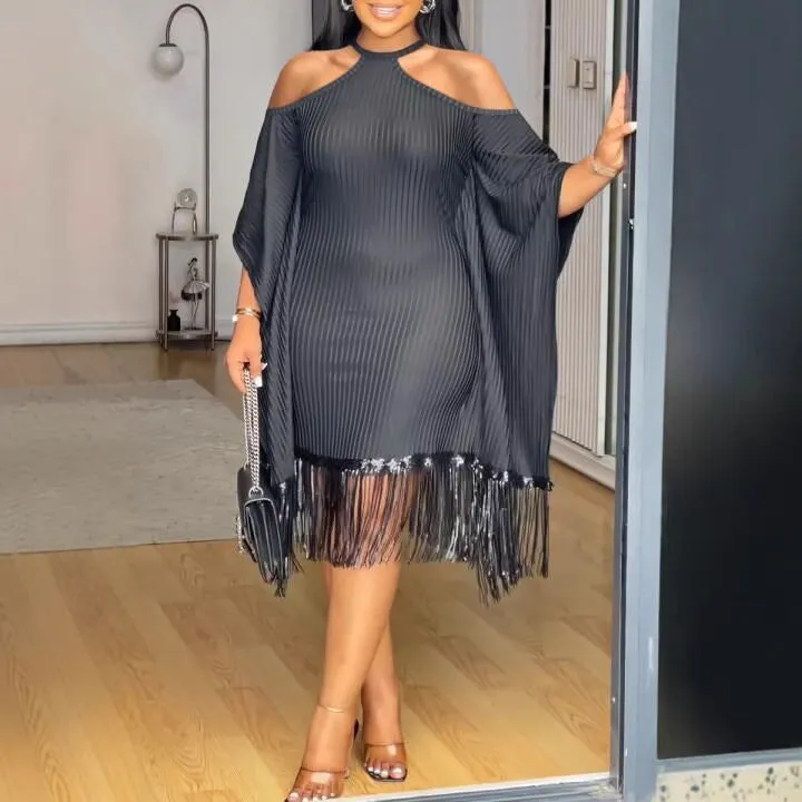 Sequined fringe Hip Hugging Dress
