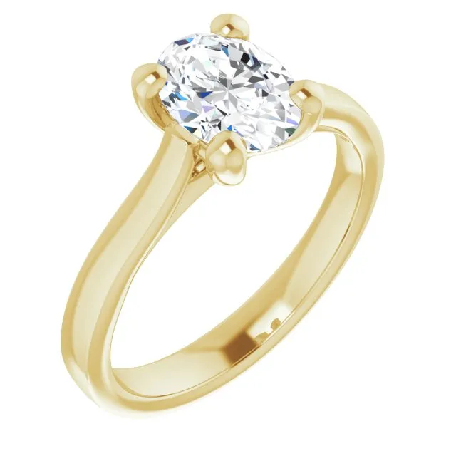 Serenity Oval Diamond Solitaire Engagement Ring