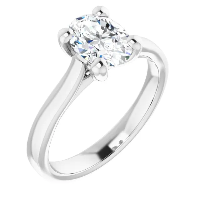Serenity Oval Diamond Solitaire Engagement Ring