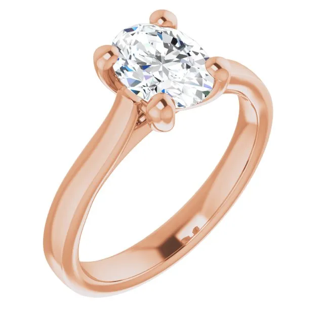 Serenity Oval Diamond Solitaire Engagement Ring
